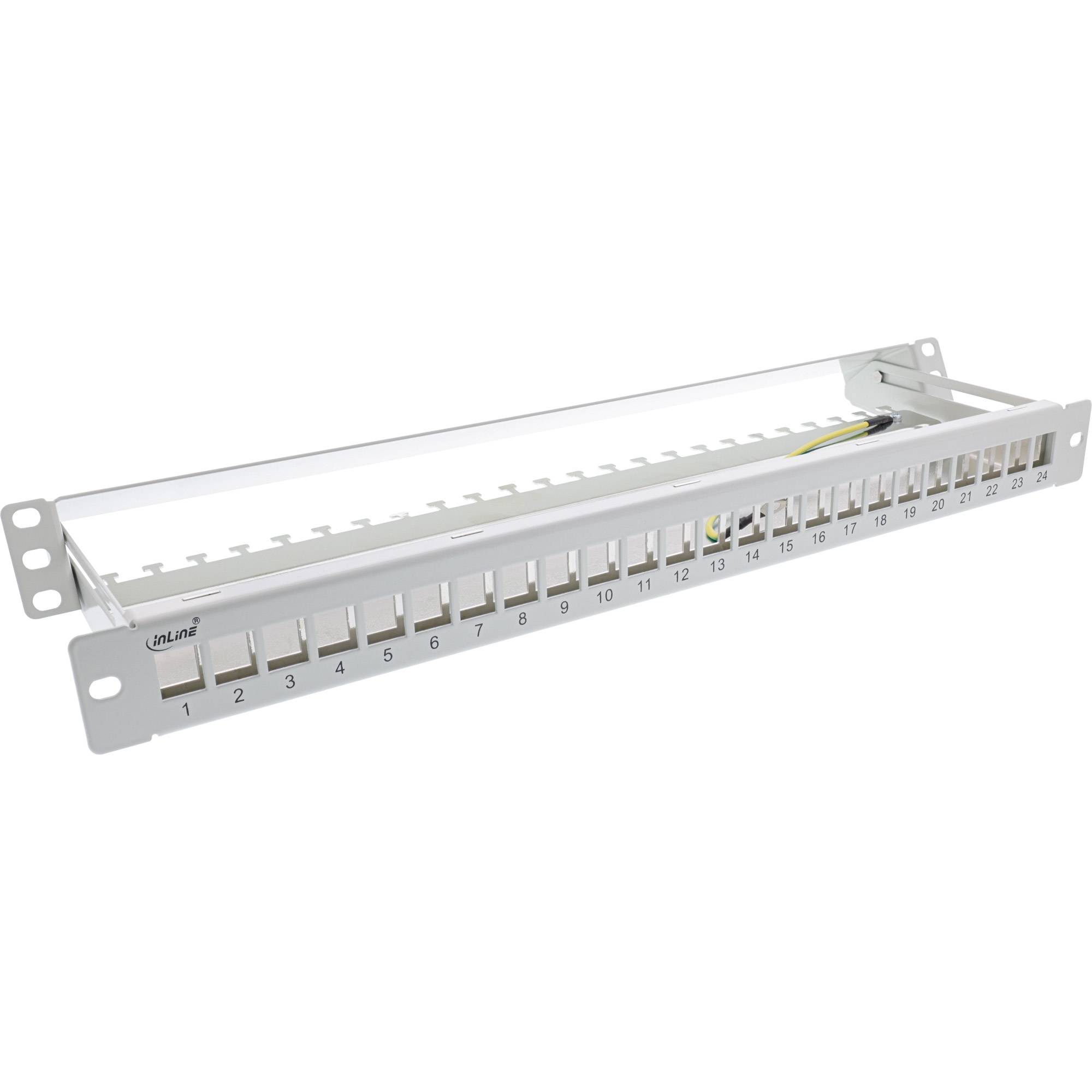 InLine® patchpaneel 24-voudig, Keystone leeg patchpaneel met uittrekelem.,19",1U-1