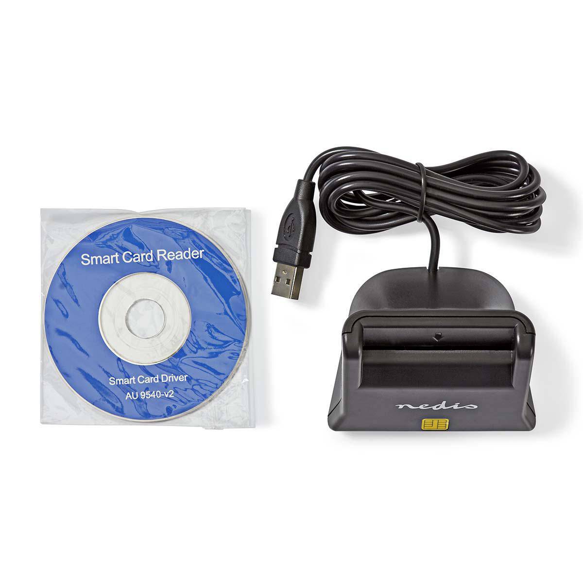 Nedis USB Smartcard bureaumodel cardreader met USB-A connector - USB2.0 (Windows, Mac OS en Linux)-1
