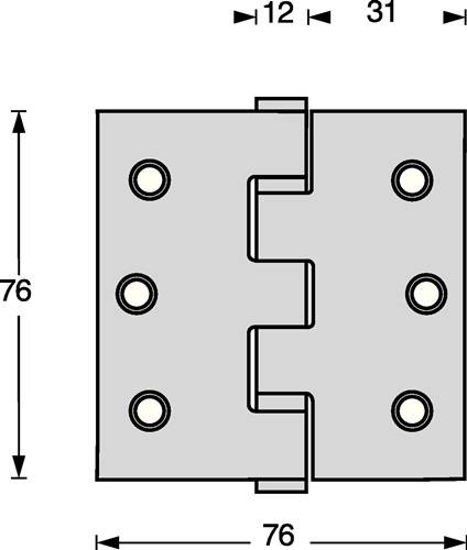 Rvs Kogelscharnier Re.H 76X76-2