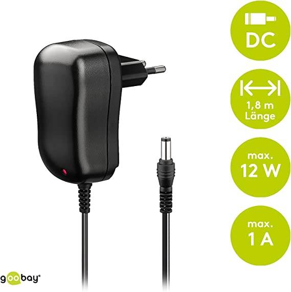 Goobay 54780 Netvoedingsmodule 12 V/DC 1 A 12 W Met C8-Eurostekker, Gestabiliseerd-1