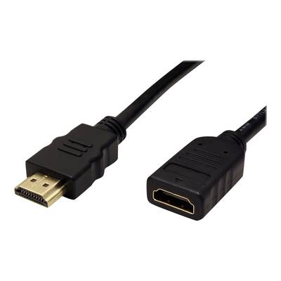 Value HDMI Verlengkabel HDMI-A stekker, HDMI-A bus 1.50 m Zwart 11.99.5571 Afgeschermd HDMI-kabel