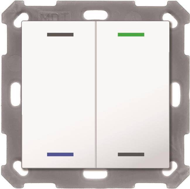 MDT BE-TAL55T2.01 Drukknop Licht 55 2-gang RGB-W Temp. Sensor Reinwit 2fach-2
