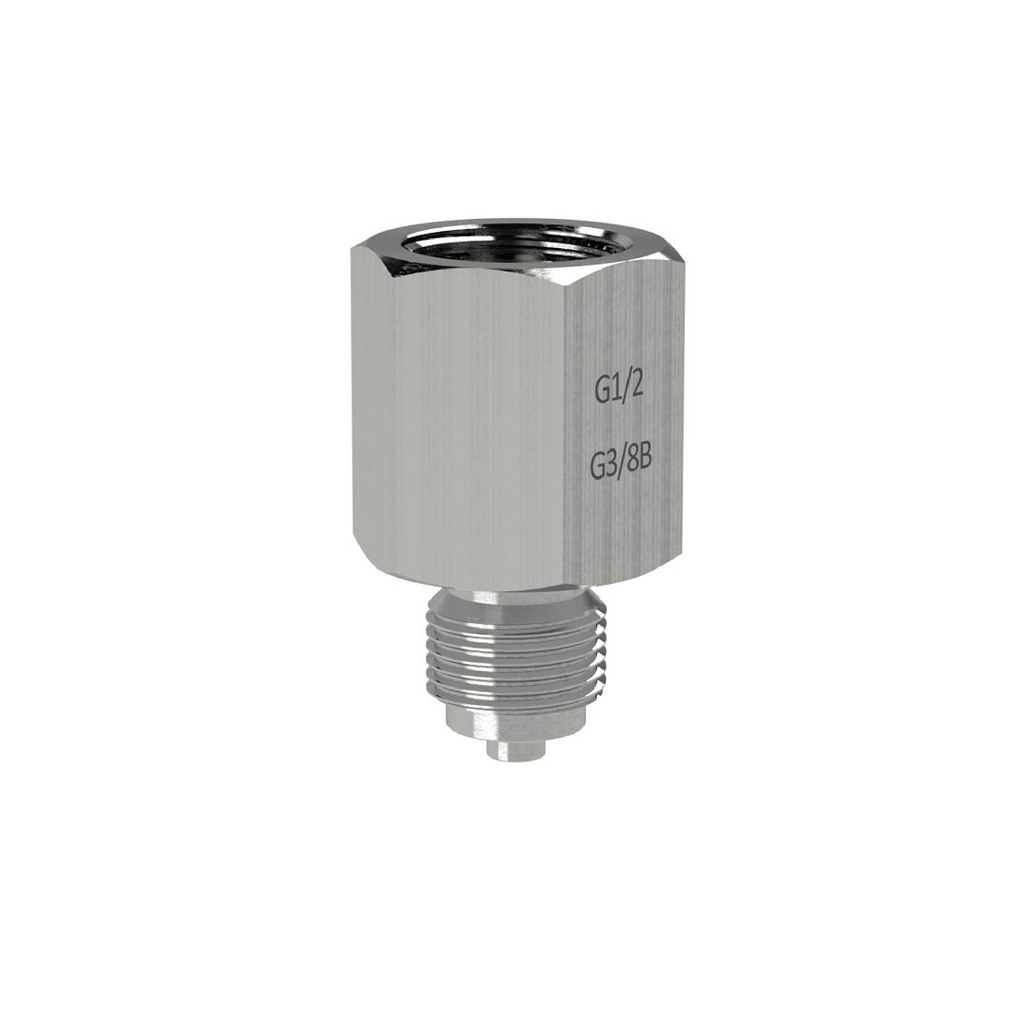 Aansluitnippel voor drukm., RVS, G1/2 mof, G3/8 kraan-0