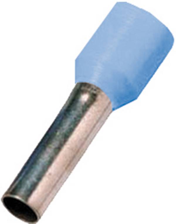 Intercable adereindhuls 0,25mm² lengte 6mm Deels geïsoleerd lichtblauw zak 100 st