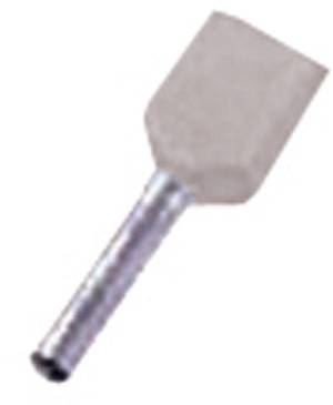 Intercable deels geïsoleerde tweeling adereindhuls 2x4mm² hulslengte 12mm grijs Zak100st-0