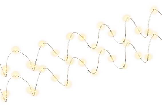 Goobay 2x Silver Wire Light Chain with 20 LEDs, incl. Timer