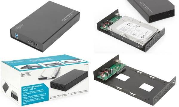 Digitus DA-71106 3,5" harde schijf behuizing 3.5 inch, 2.5 inch USB-A 3.2 Gen 1-5