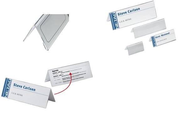 Duurzaam tafelnaamplaatje 105/210x297mm transparant, verpakking van 10 stuks-3