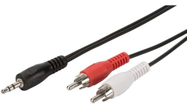 Digitus AK-510300-025-S Jackplug / Cinch Audio Aansluitkabel [1x Jackplug male 3,5 mm - 2x Cinch-stekker] 2.50 m Zwart, -5