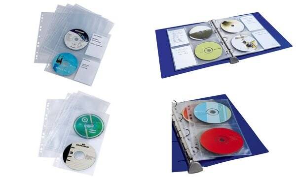 Duurzame cd/dvd-hoes, lichtgewicht, verpakking van 10 transparante hoesjes.-7
