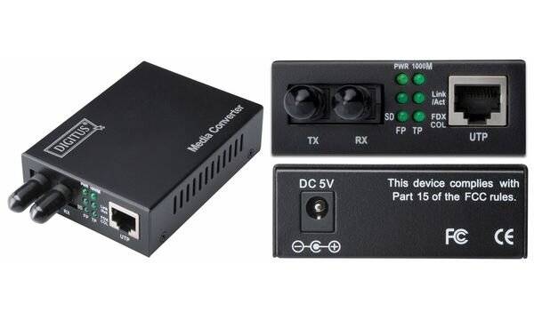 DIGITUS mediaconverter Gigabit multimode RJ45/ST-4