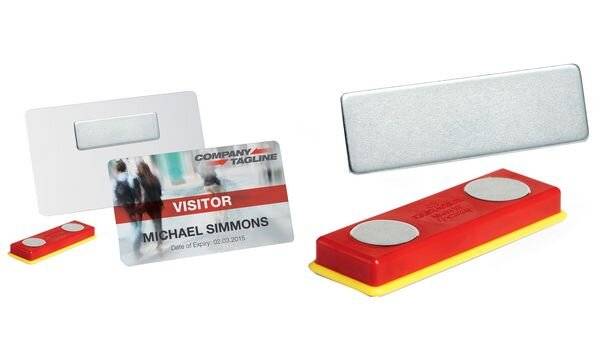 Duurzame magneetset en metalen plaatjes, 10 stuks, rood/geel-3