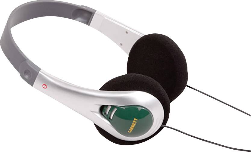 Koptelefoon met zwarte beugel en groene details.