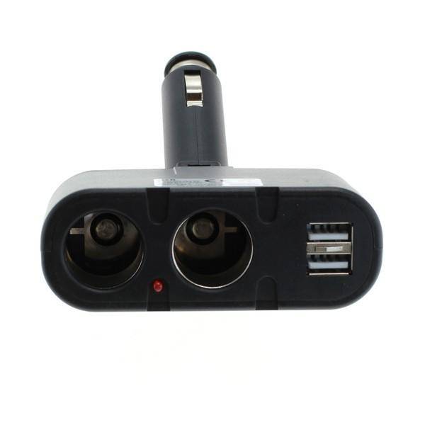 Sigarettenaanstekerplug splitter met 2x 12-24V en 2x USB-A poort / zwart-1