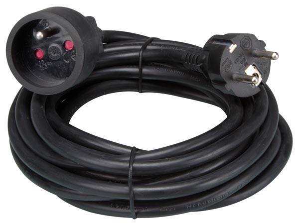 Perel Verlengkabel, H05VV-F 3G1.5, 5 m, 16 A/230 V, 3500 W, type E/F, voor binnen, pvc, zwart-1