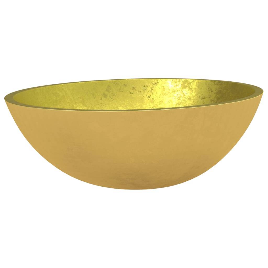 Vidaxl wasbak 50x37x14 cm glas goudkleurig 87202871250688720287125068