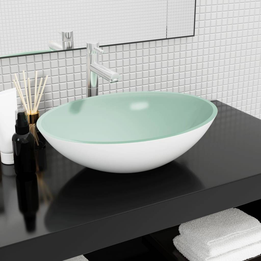 Vidaxl wasbak 50x37x14 cm glas wit 87202871250068720287125006