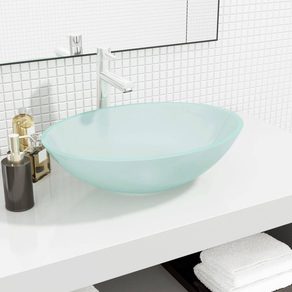 vidaXL - Wasbak - 50x37x14 - cm - glas - mat