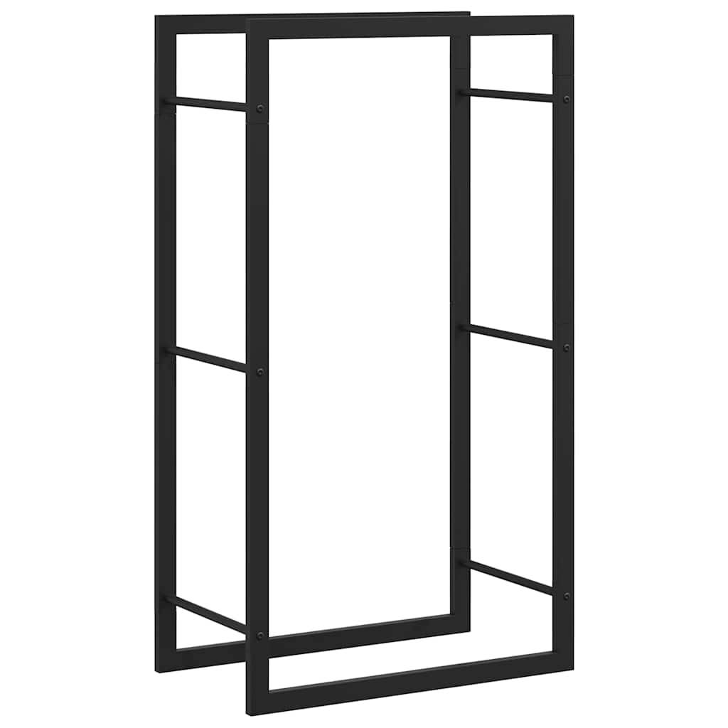 vidaXL - Haardhoutrek - 50x28x94 - cm - staal - matzwart-0
