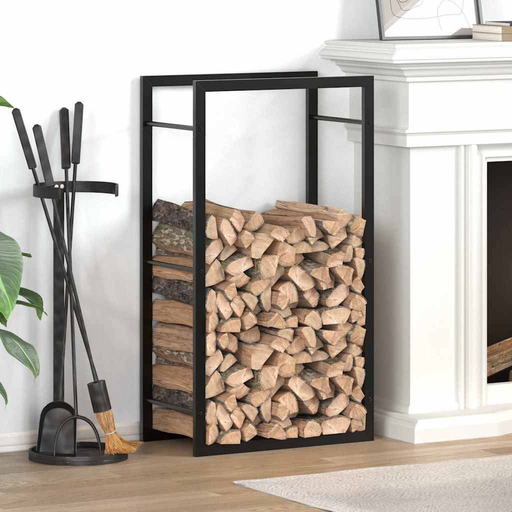 vidaXL - Haardhoutrek - 50x28x94 - cm - staal - matzwart-1
