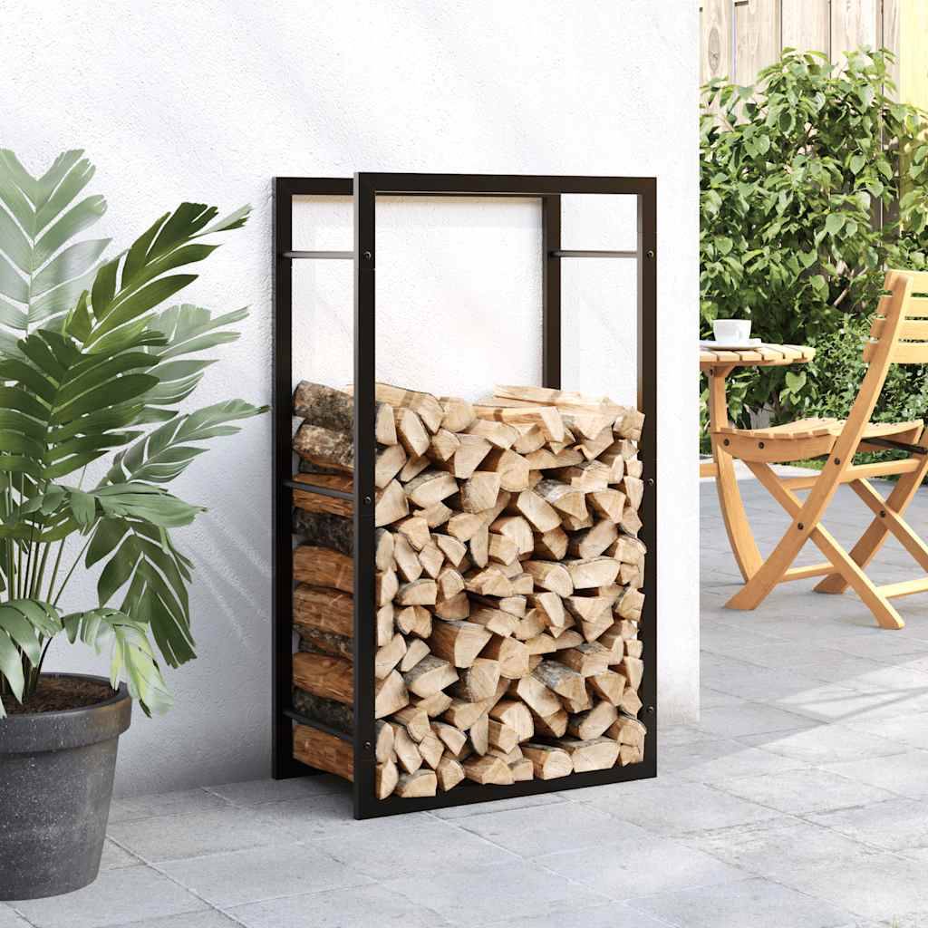vidaXL - Haardhoutrek - 50x28x94 - cm - staal - matzwart-2