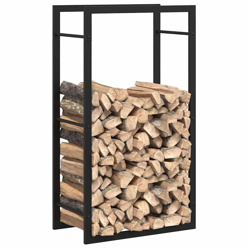 vidaXL - Haardhoutrek - 50x28x94 - cm - staal - matzwart-3