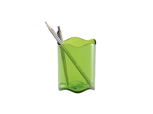 Duurzame pennenhouder, trendy, doorschijnend groen.-0