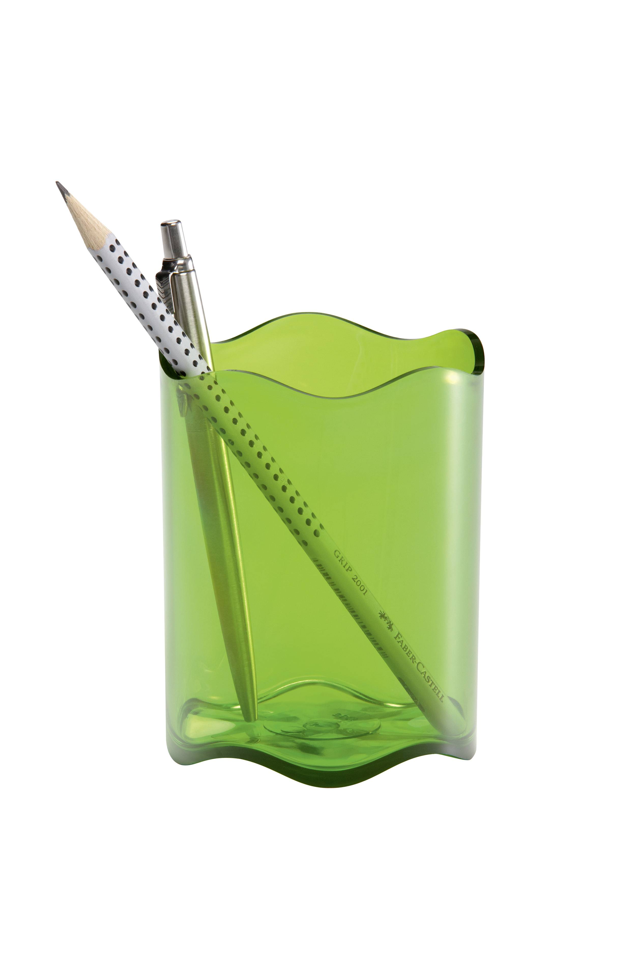 Duurzame pennenhouder, trendy, doorschijnend groen.-1