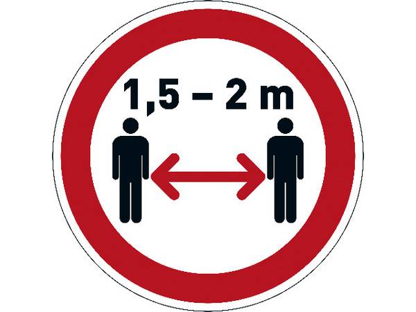 Durable vloersticker - 1,5/2 m afstand bewaren - 43 cm