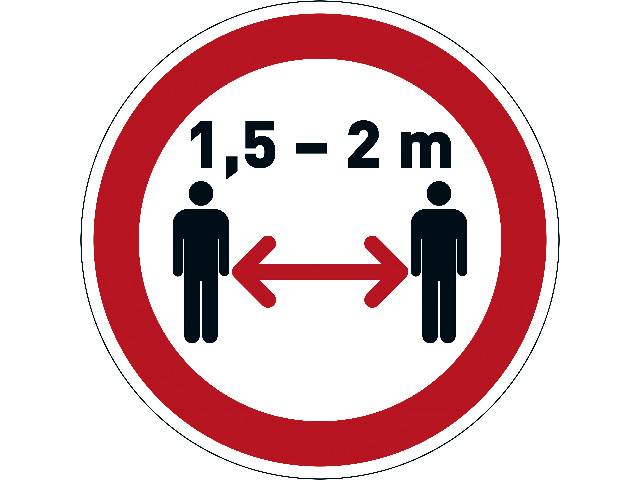 Durable vloersticker - 1,5/2 m afstand bewaren - 43 cm-0