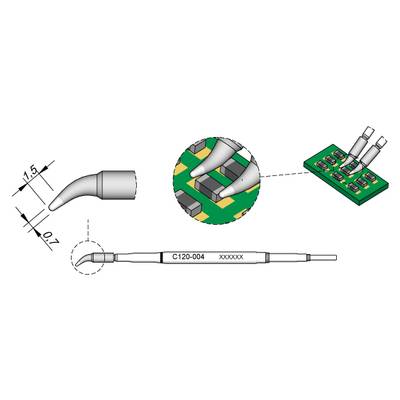 JBC Tools C120004 Desoldeerpunt Gebogen Grootte soldeerpunt 0.7 mm  Inhoud: 1 stuk(s)