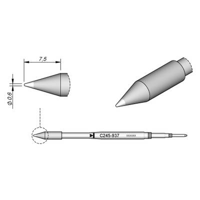 JBC Tools C245937 Soldeerpunt Ronde vorm, Recht Grootte soldeerpunt 0.6 mm Lengte soldeerpunt: 8 mm Inhoud: 1 stuk(s)