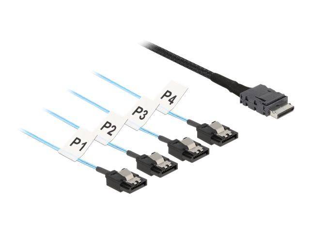 Delock Cable OCuLink SFF-8611 > 4 x SATA 7 pin 0.5 m metal-0