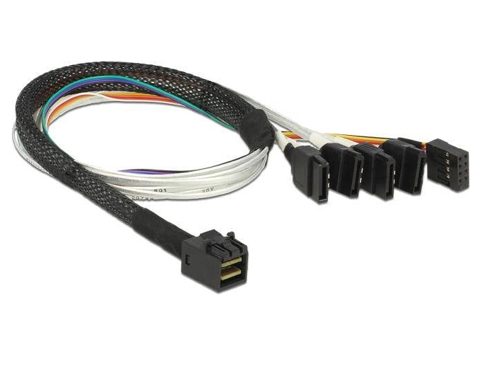 Delock Cable Mini SAS SFF-8643 > 4 x SATA 7 pin + Sideband 0.5 m metal-2