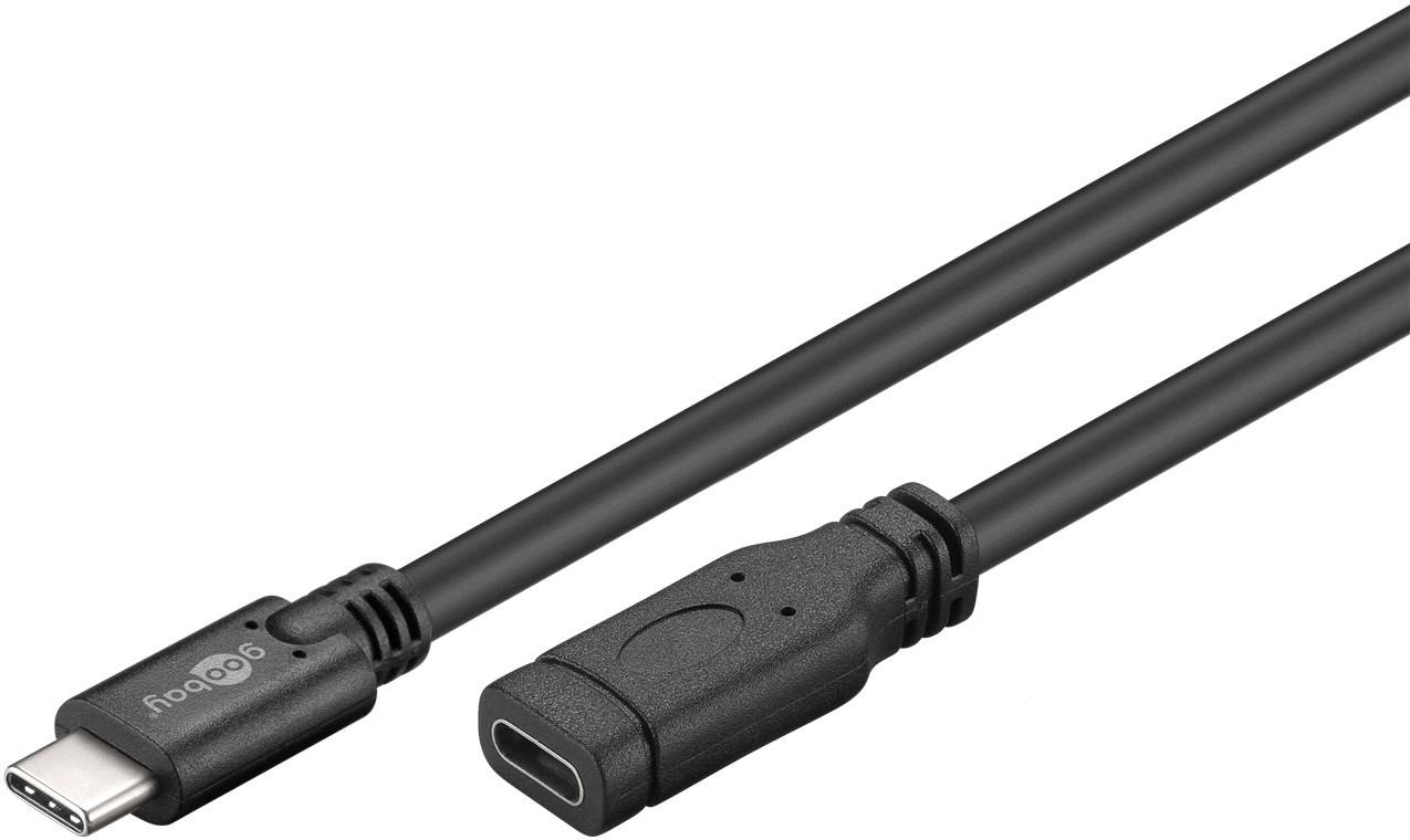 Goobay USB-C™ Verlängerung USB 3.1 Generation 1, Schwarz USB-C™-Stecker > USB-C™-Buchse 1 m-1