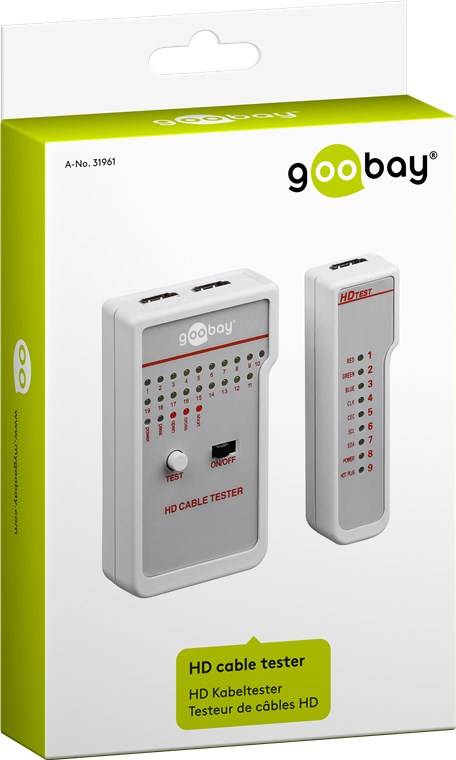 Goobay HD kabeltester - 1x kabeltester met 2x HDMI™-aansluitingen (type A) > 1x kabeltester met 1x HDMI™-aansluiting...-1