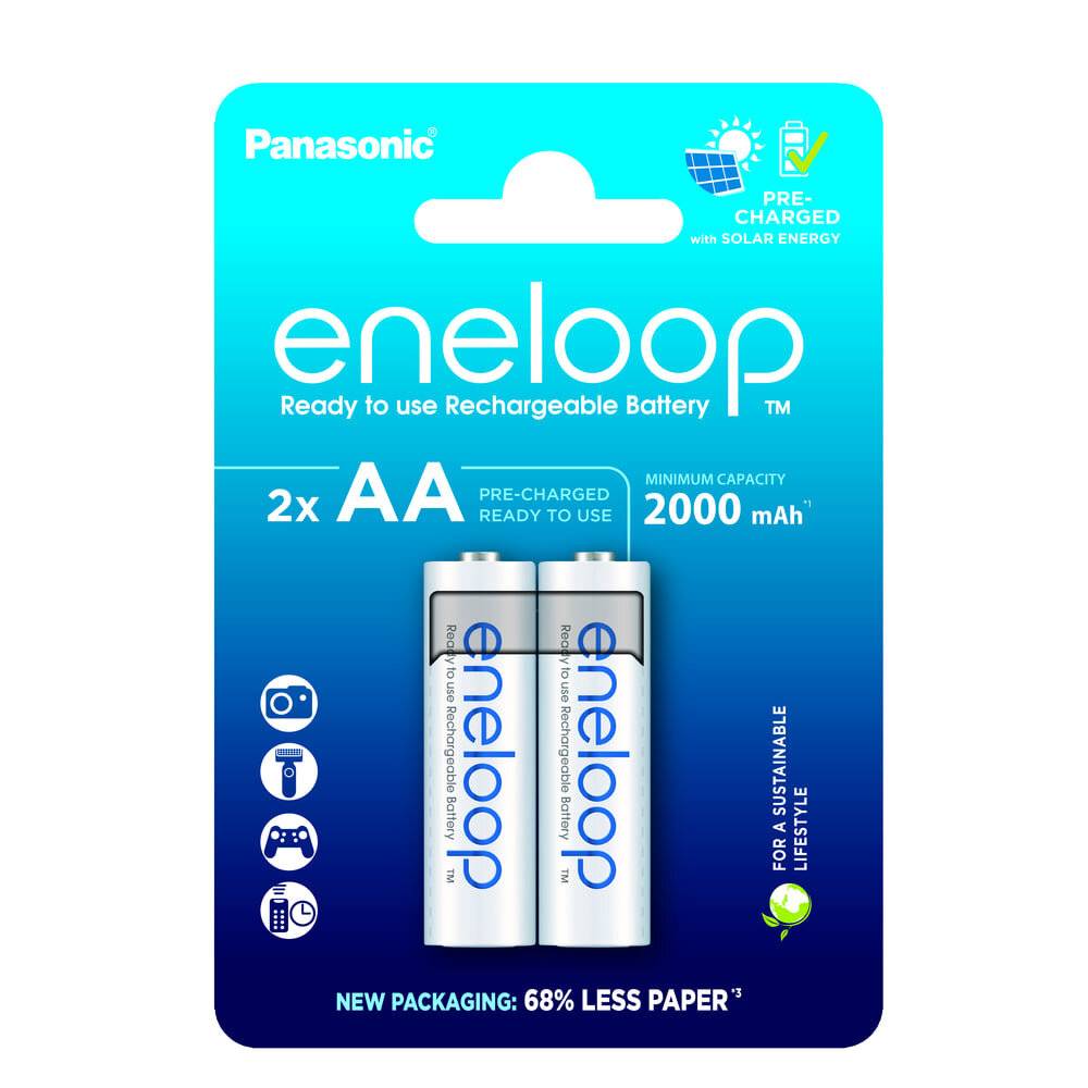 1x2 Panasonic Eneloop Mignon AA 2000mAh NiMH - BK-3MCDE/2BE-3