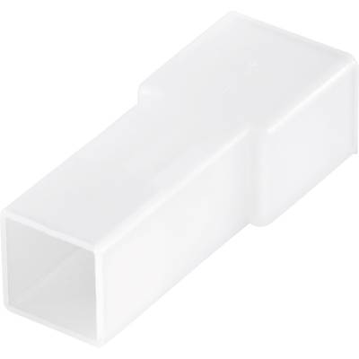 Kunststof adapter in witte kleur, rechthoekige vorm. Verbindingsstuk voor ventilatiepijpen of kabels.