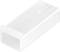 Een wit, rechthoekig kunststof onderdeel met een open uiteinde, mogelijk een stekerhuis of aansluiting.