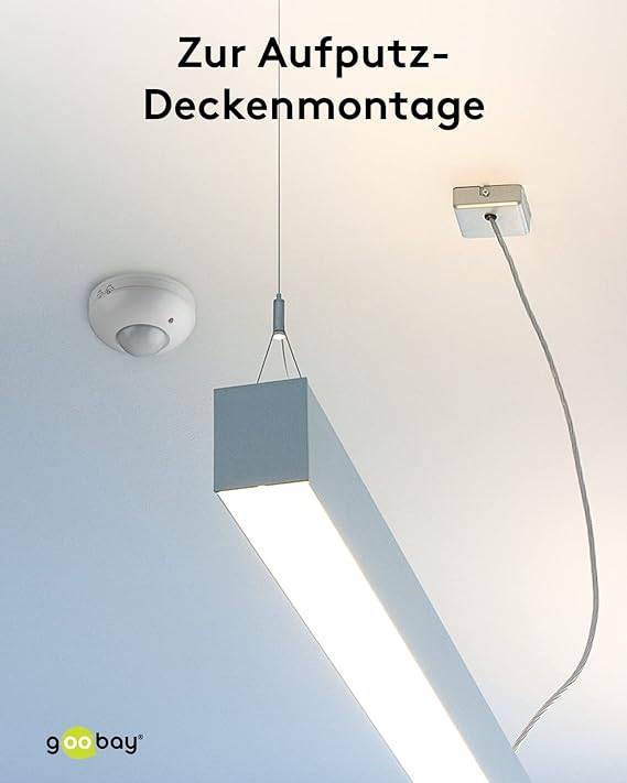 Infrarood bewegingsmelder voor opbouwmontage aan het plafond, 360° detectie, 12 m bereik, voor gebruik binnenshuis...-6