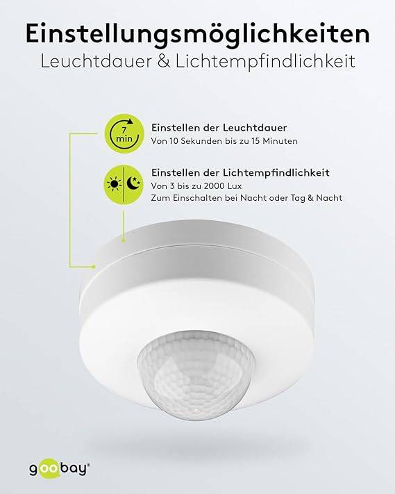 Infrarood bewegingsmelder voor opbouwmontage aan het plafond, 360° detectie, 12 m bereik, voor gebruik binnenshuis...-3