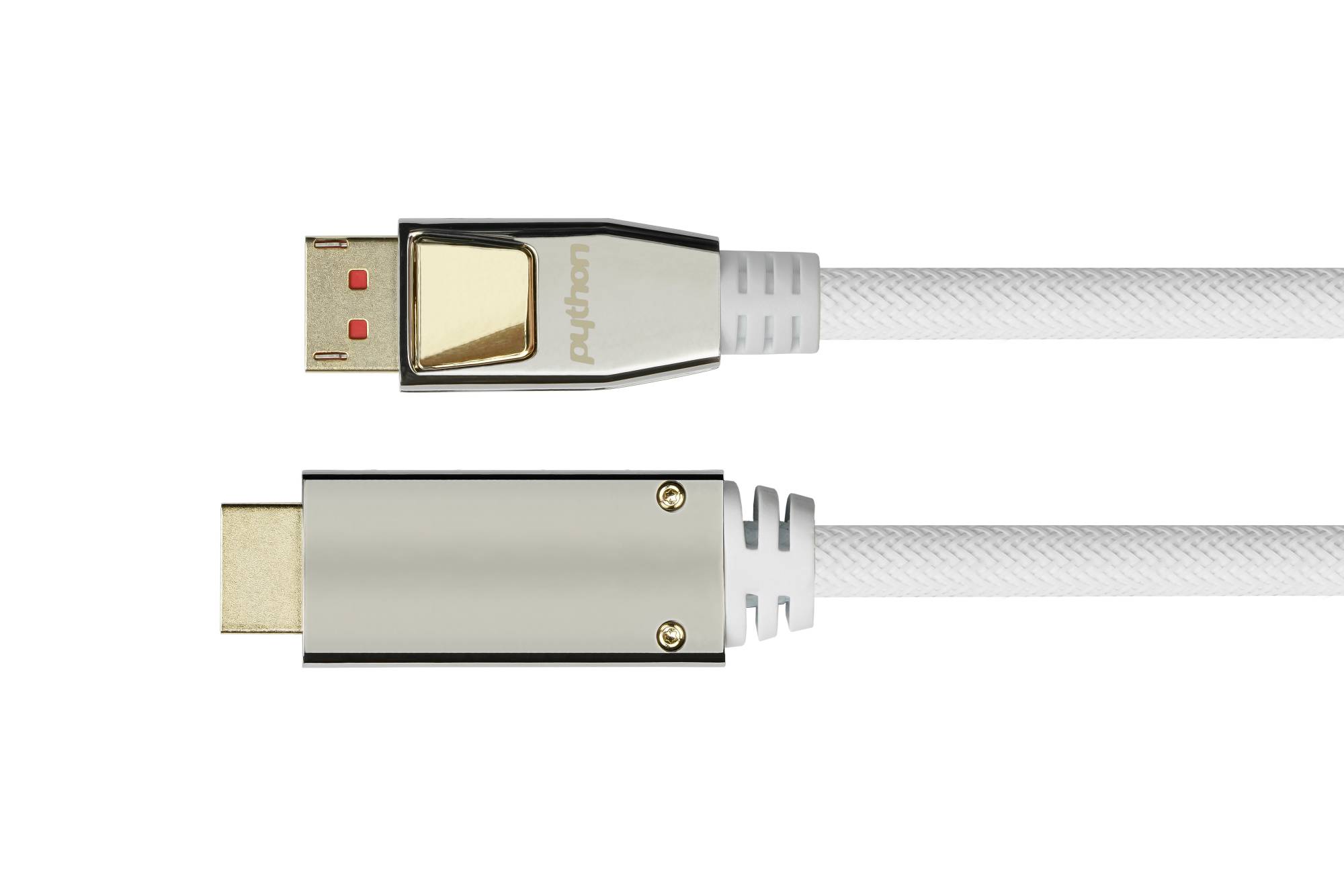 PYTHON DisplayPort naar HDMI kabel - DP 1.4 / HDMI 2.0 (4K 60Hz + HDR) / wit - 5 meter-0