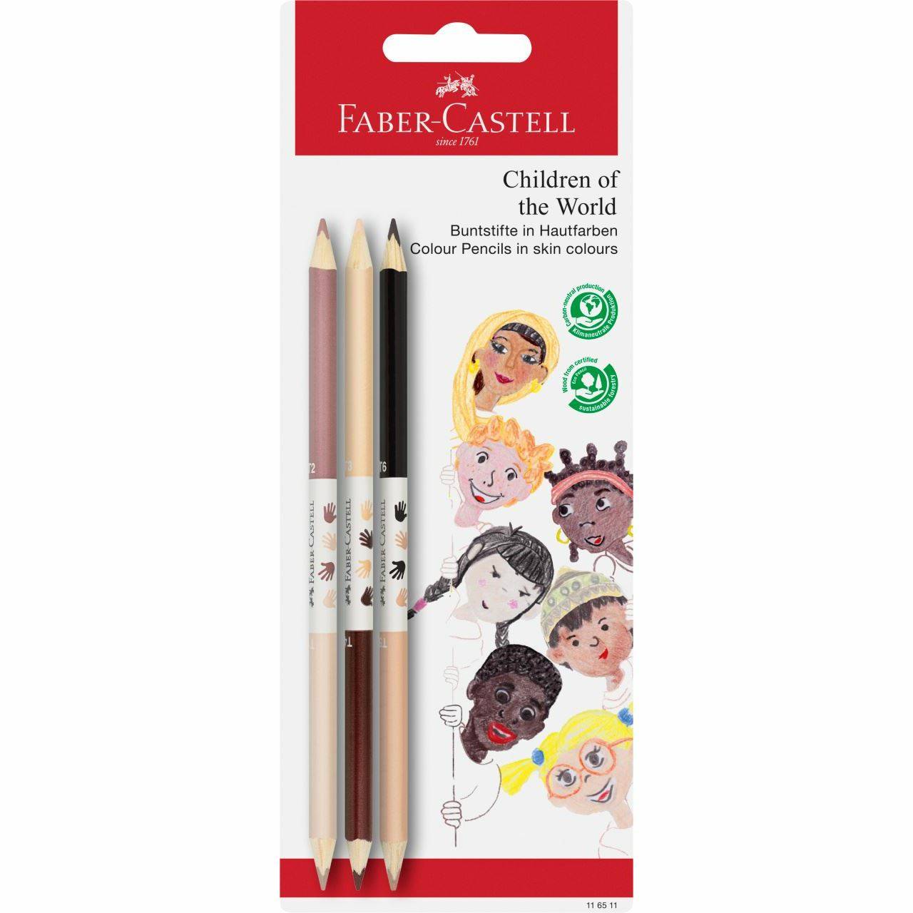 Faber-Castell 116511 kleurpotloden, diverse kleuren, 3 stuks-0