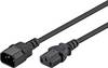 Goobay Extension Lead with C13 socket and C14 plug, 2 m, Black, (3*0.75 mm²)