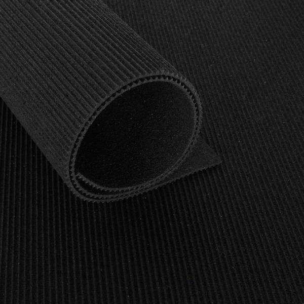 Gerecyclede rubbermat op rol - Fijne ribbel 3mm Breedte 120cm - Verkocht per strekkende meter