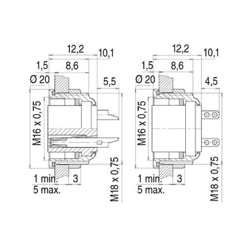 Binder 09 0116 00 05 Series 423/723 | 5 Polige M16 Chassisdeel - Female-1