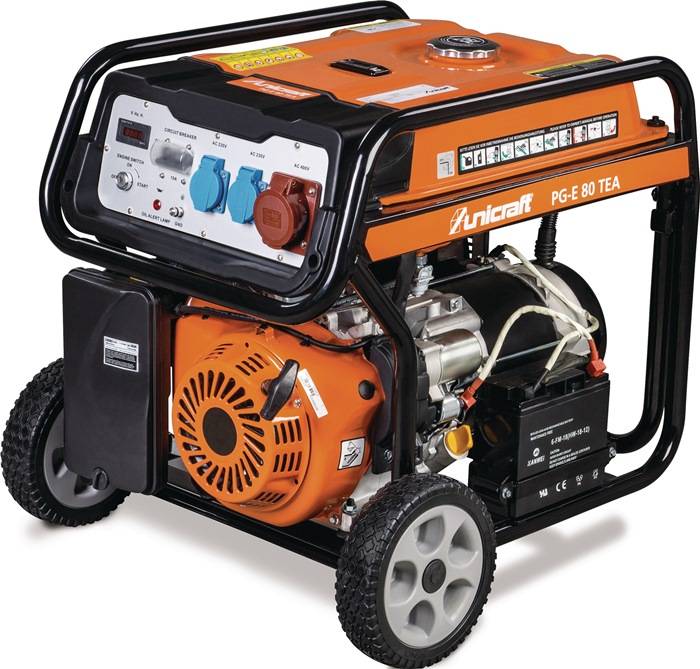 Stroomgenerator PG-E 80 TEA 6,5 kW benzine UNICRAFT-0