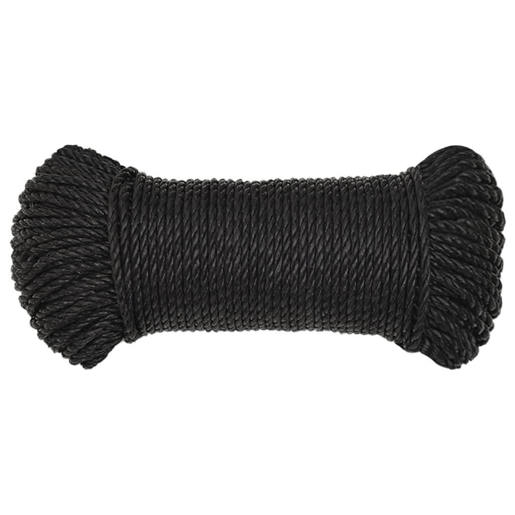 vidaXL - Werktouw - 6 - mm - 250 - m - polypropeen - zwart-2