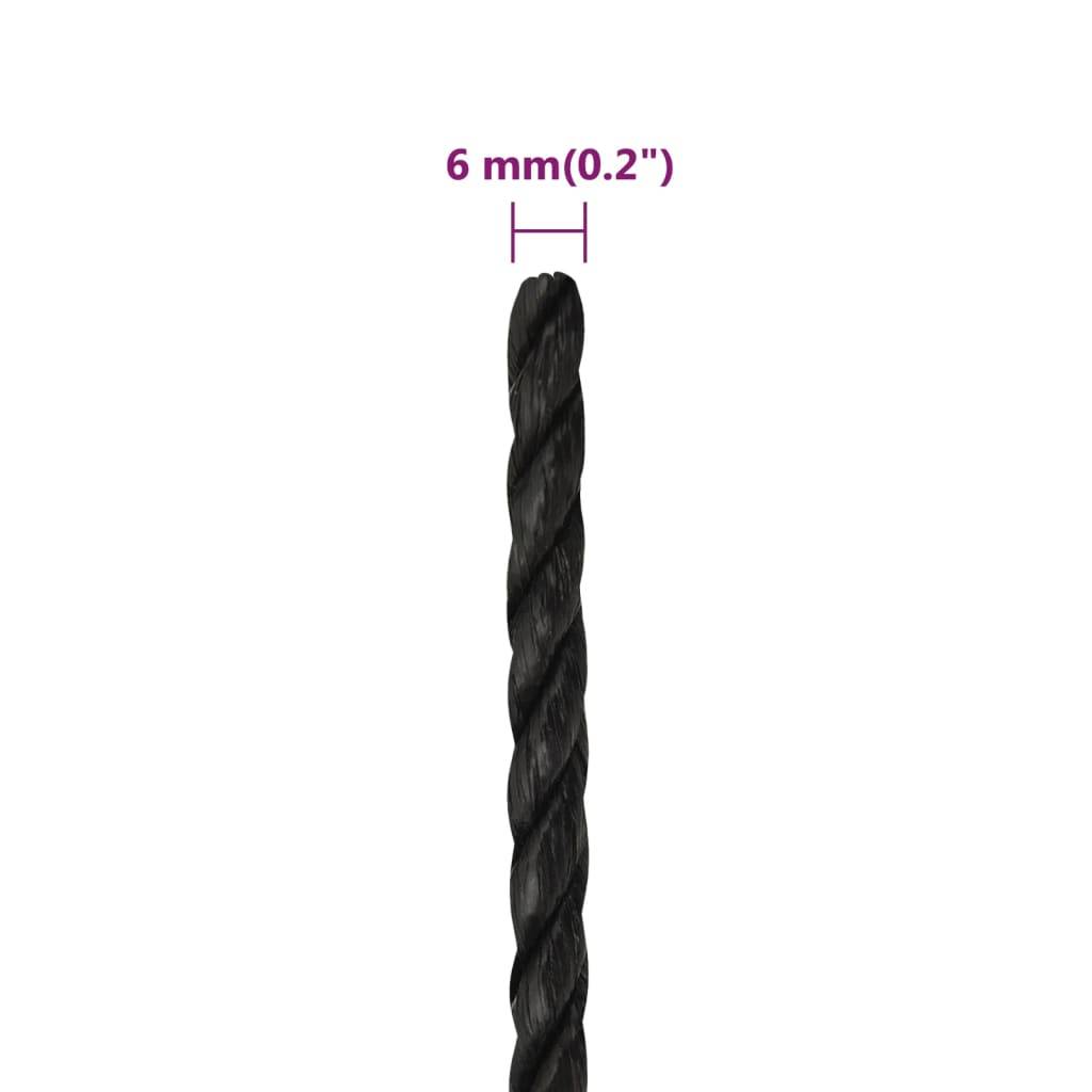 vidaXL - Werktouw - 6 - mm - 250 - m - polypropeen - zwart-4