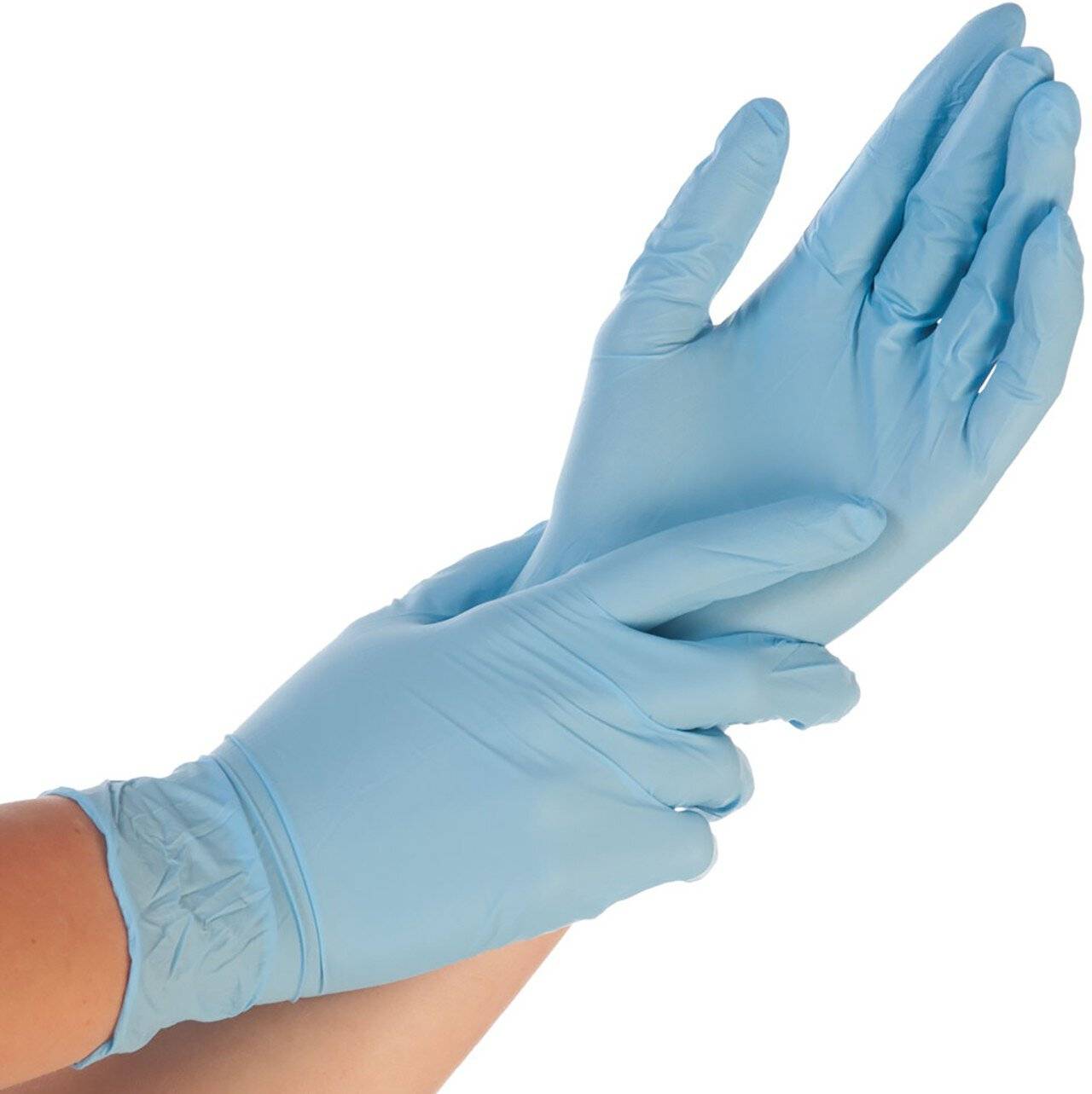 Hygostar nitril handschoen EXTRA VEILIG, blauw, maat XL, poedervrij-0